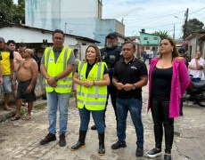 Prefeita e vice de Bayeux visitam áreas alagadas e anunciam ações emergenciais para o município