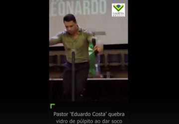 VÍDEO: Pastor dá soco em púlpito e quebra plataforma ao falar sobre Virgínia Fonseca