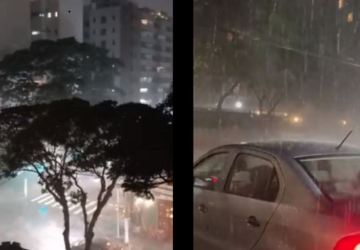 Temporal com granizo causa alagamentos, quedas de árvores e falta de energia em São Paulo