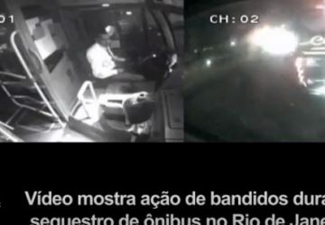 Vídeo mostra ação de bandidos durante sequestro de ônibus no Rio de Janeiro