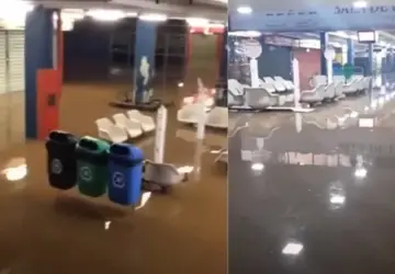 Rodoviária de Porto Alegre é invadida pela água do Rio Guaíba