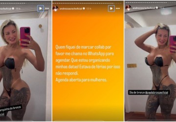 Andressa Urach exibe bronzeado e anuncia novas gravações de conteúdo adulto