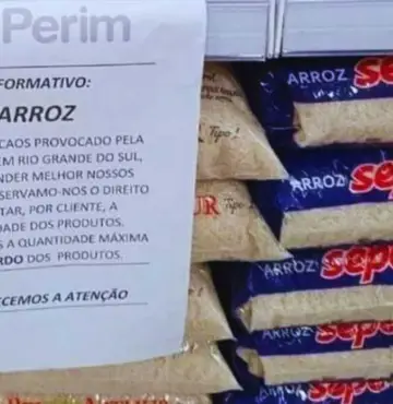 Venda de arroz é limitada em supermercados do país